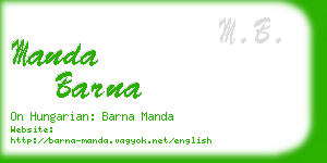 manda barna business card